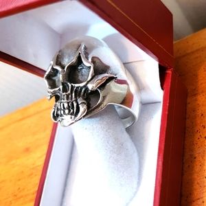 Big Bold Skull Bikers Ring 12
